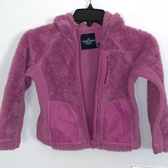 Girls Purple Thick Fleece Jacket Hoodie Full ZIP Sweatshirt - Picture 1 of 6